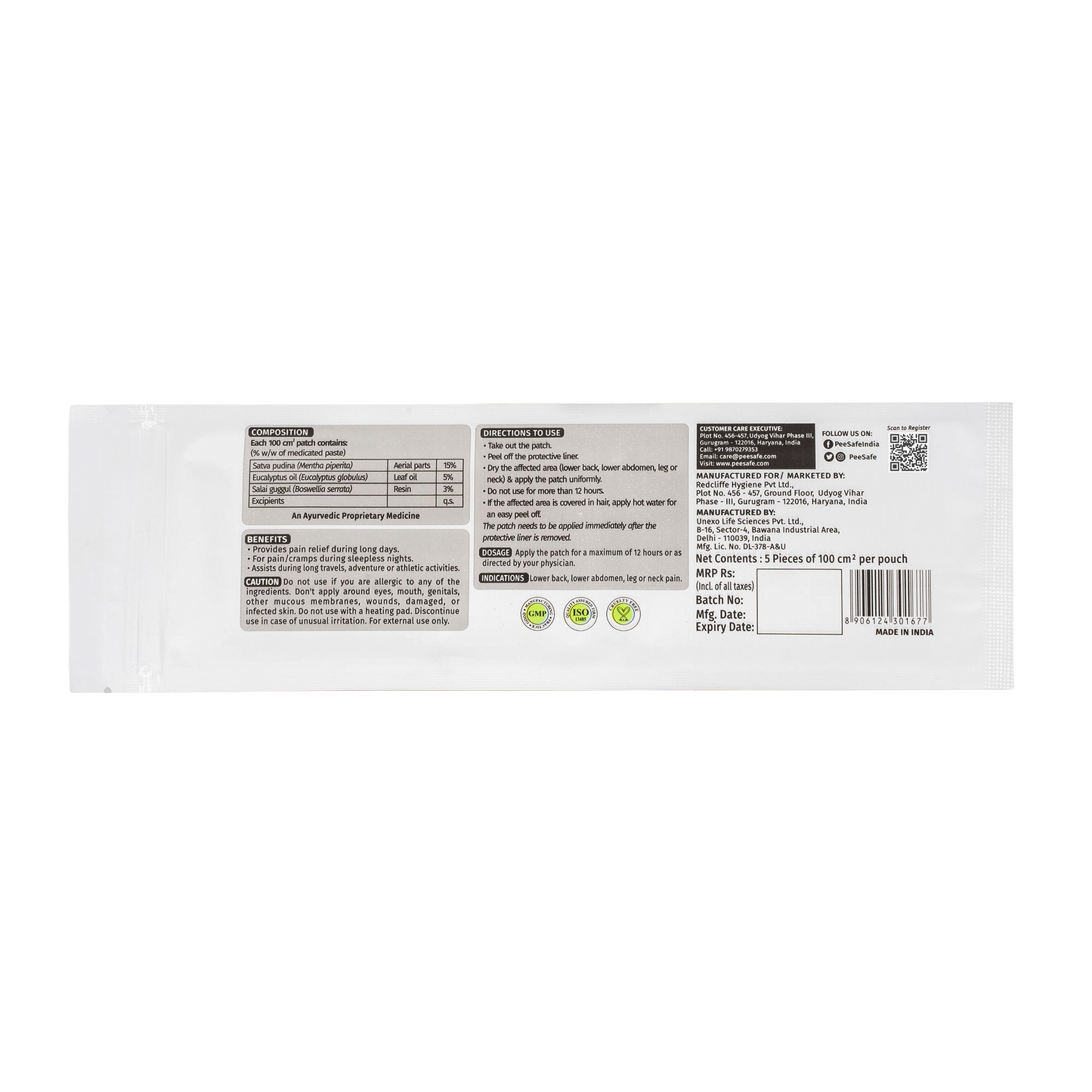 Period Pain Relief Patches (Pack Of 10) - PeeSafe