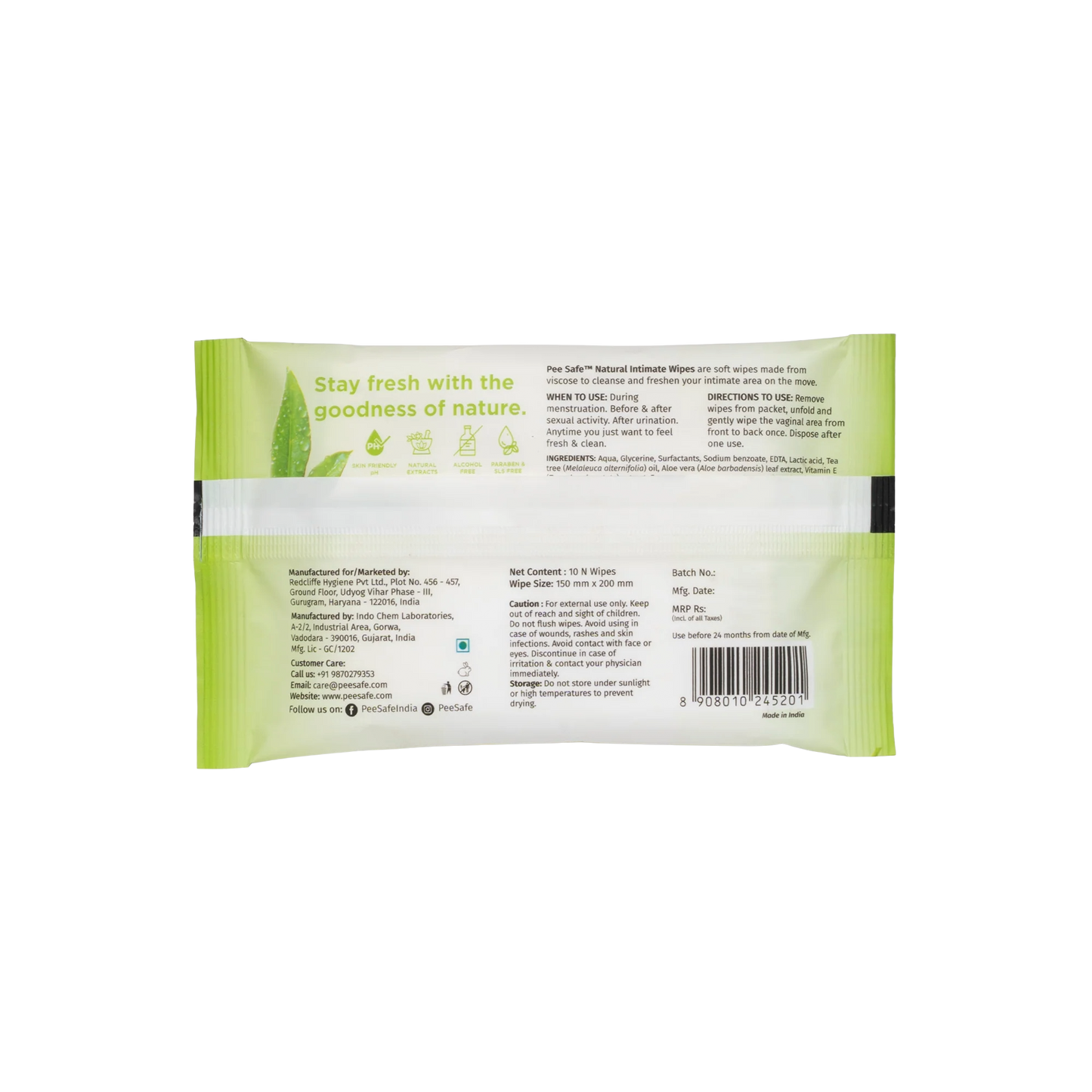 Natural Intimate Wipes For Women (40 Pulls)